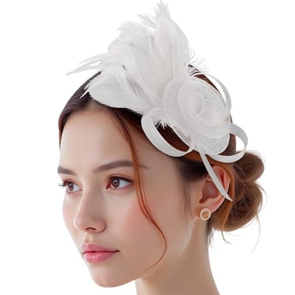 Cocktail Flower Mesh Hat and Gloves 2Pcs - Picture 5 of 6